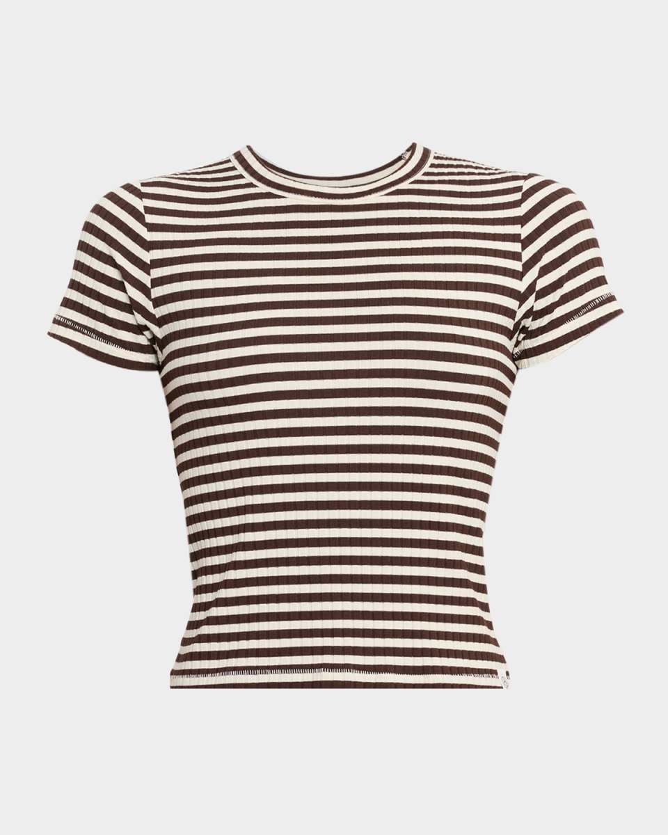Luca Stripe Rib-Knit Top